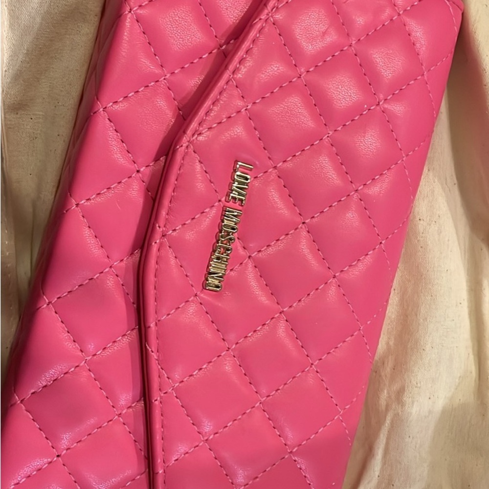 Love Moschino Pink Quilted Clutch